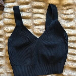 Re/Done Black cropped tank